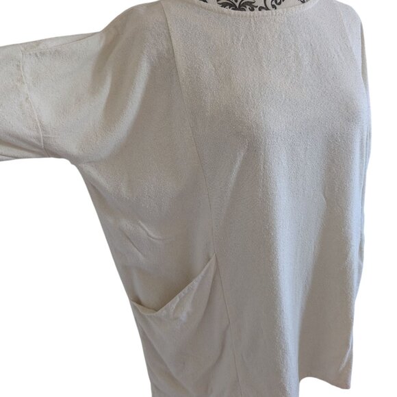 Pamut Apparel Uma Raw Silk Tunic Cream Pockets Nubby Texture Women's size Small - Picture 9 of 15
